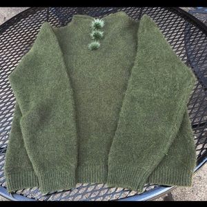 Mohair olive sweater — very cute!